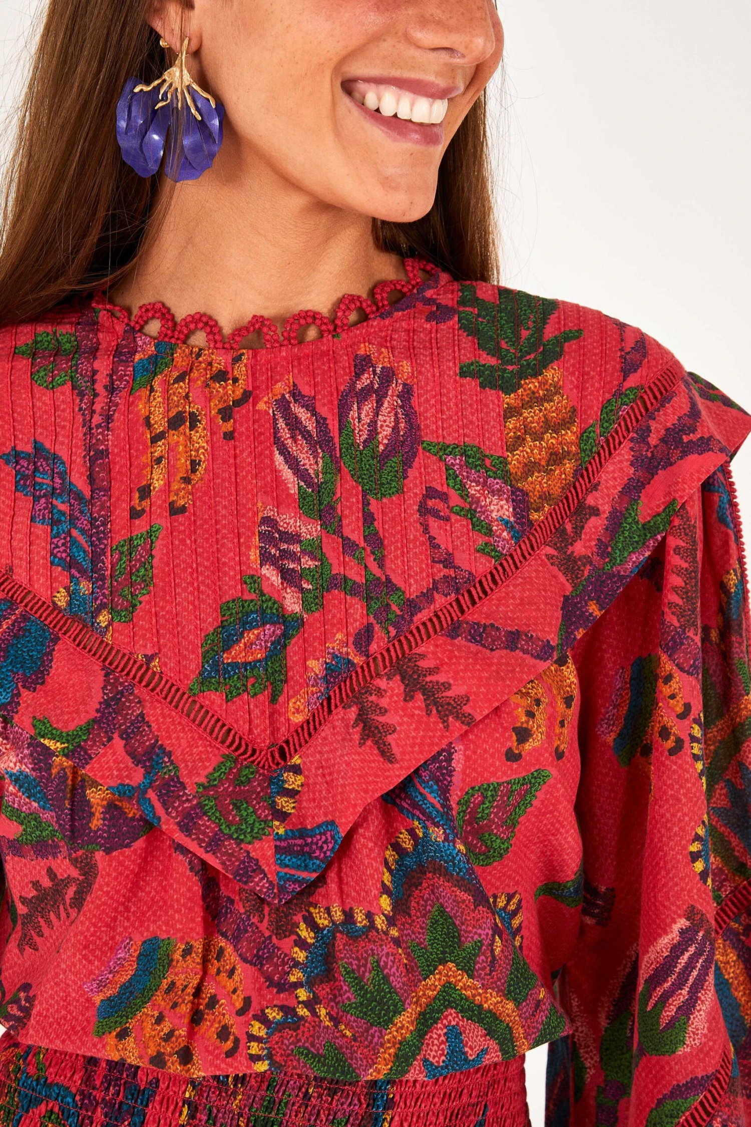 Farm Rio Red Sunset Tapestry Mini Dress 3 Farm Rio Red Sunset Tapestry Mini Dress - Image 3