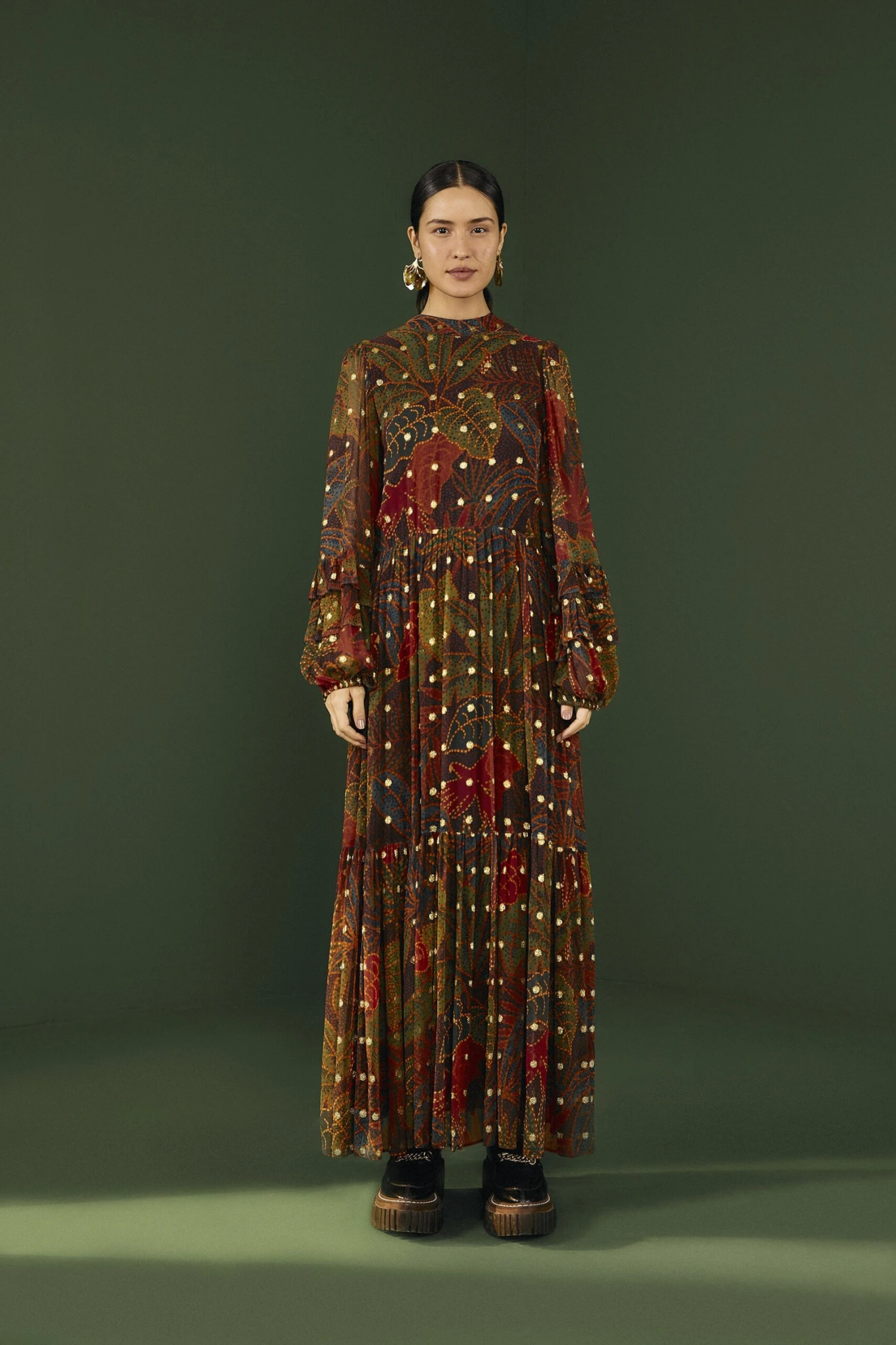 Farm Rio Black Rainforest Maxi Dress 2 Farm Rio Black Rainforest Maxi Dress - Image 2