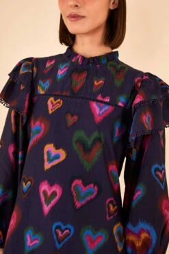 Farm Rio Navy Ikat Dyed Hearts Mini Dress 8 Farm Rio Navy Ikat Dyed Hearts Mini Dress -Farm Rio 301817 03