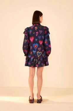 Farm Rio Navy Ikat Dyed Hearts Mini Dress 7 Farm Rio Navy Ikat Dyed Hearts Mini Dress -Farm Rio 301817 04