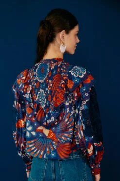 Farm Rio Navy Pineapple Flowers Blouse -Farm Rio 301819 03