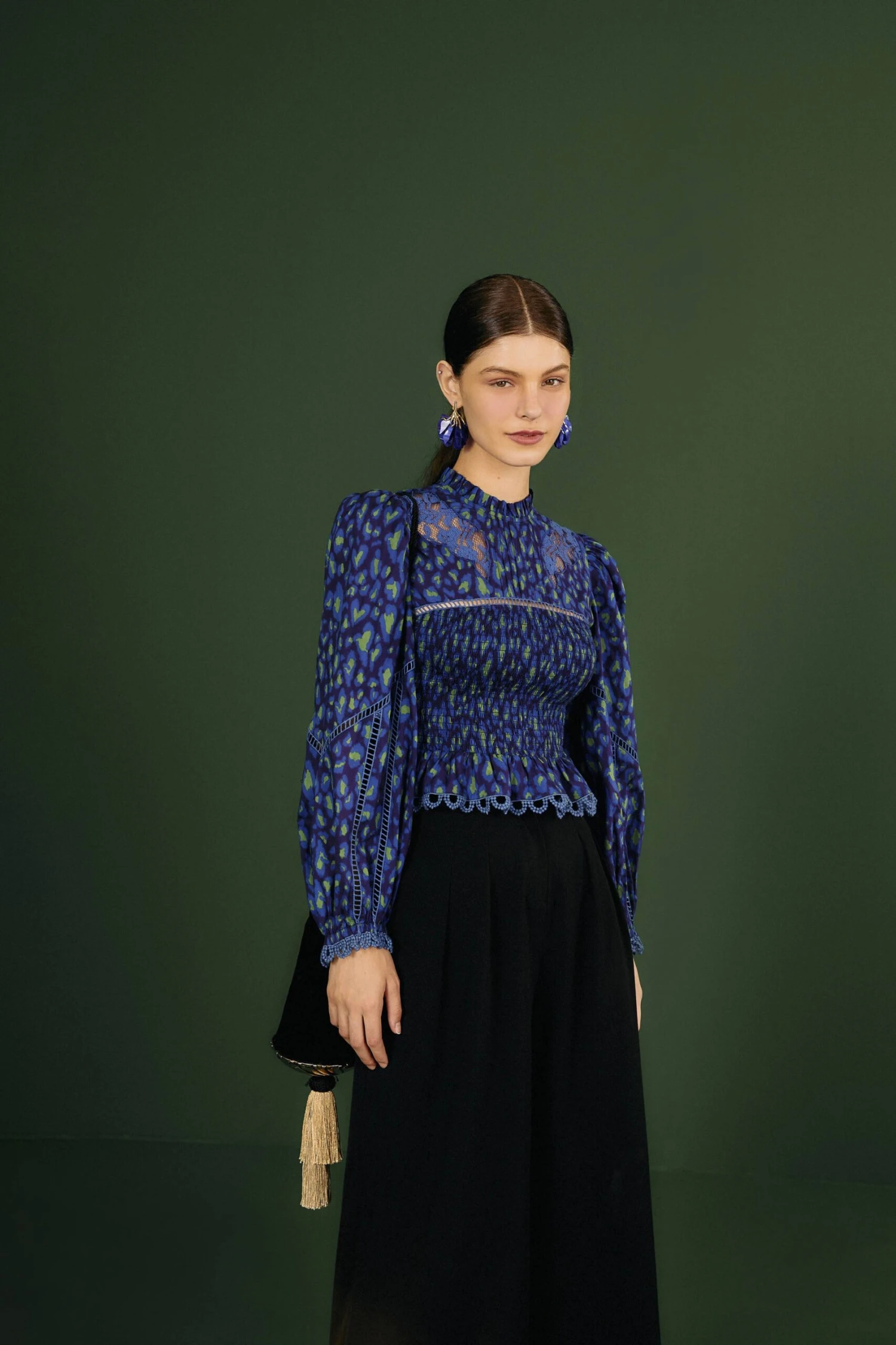 Farm Rio Blue Leopard Pop Blouse 2 Farm Rio Blue Leopard Pop Blouse - Image 2