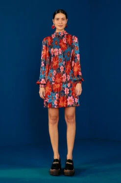 Farm Rio Navy Garden Smocked Mini Dress -Farm Rio 301902 03