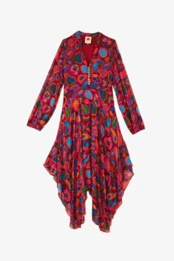 Farm Rio Red Lisa Sheer Midi Dress -Farm Rio 301903 04