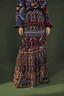 Farm Rio Blue Ainika Tapestry Maxi Skirt 7 Farm Rio Blue Ainika Tapestry Maxi Skirt -Farm Rio 301951 02