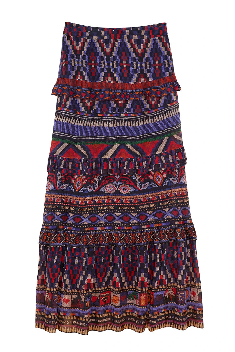 Farm Rio Blue Ainika Tapestry Maxi Skirt 5 Farm Rio Blue Ainika Tapestry Maxi Skirt - Image 5
