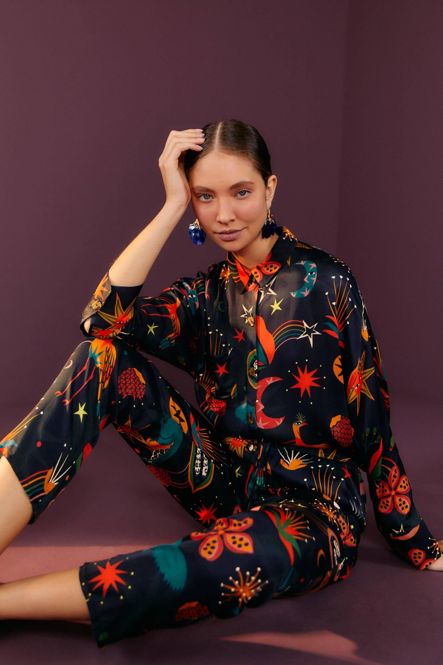 Farm Rio Black Cerrado Sky Pants 2 Farm Rio Black Cerrado Sky Pants - Image 2