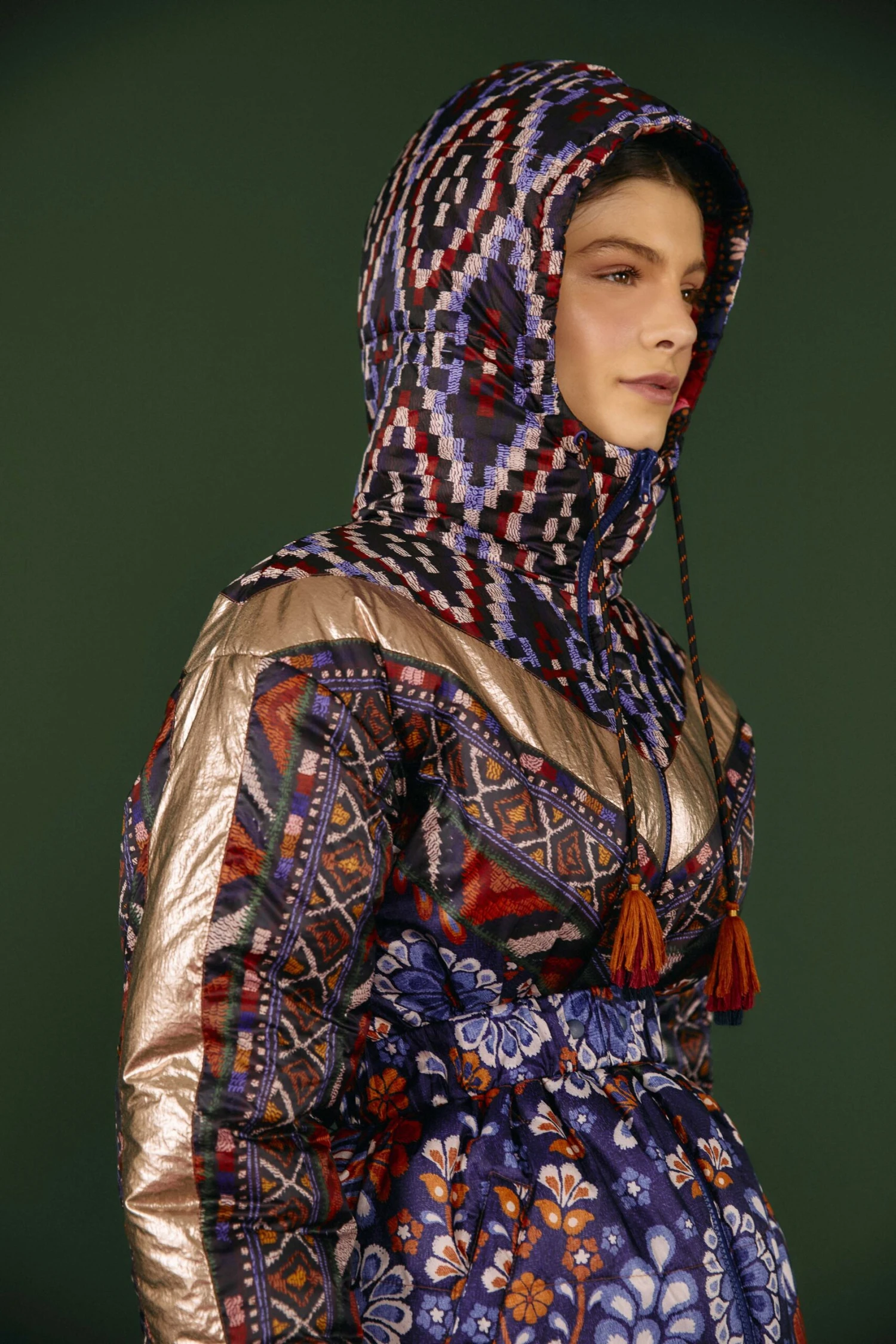 Farm Rio Navy Pineapple Flowers Recycled Polyester Reversible Puffer Jacket 1 Farm Rio Navy Pineapple Flowers Recycled Polyester Reversible Puffer Jacket