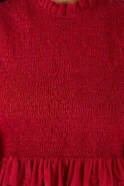 Farm Rio Burgundy 3D Hearts Blouse 9 Farm Rio Burgundy 3D Hearts Blouse -Farm Rio 302015 05