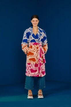 Farm Rio Multicolored Wild Hearts Fleece Coat 7 Farm Rio Multicolored Wild Hearts Fleece Coat -Farm Rio 302194 03