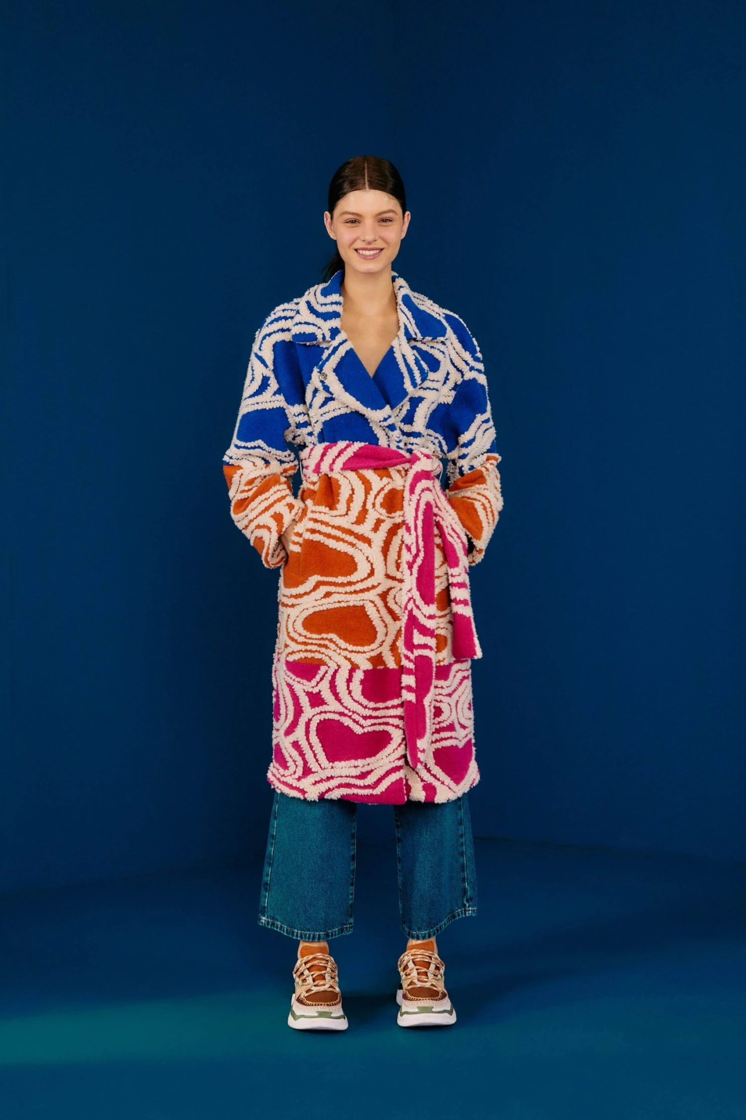 Farm Rio Multicolored Wild Hearts Fleece Coat 3 Farm Rio Multicolored Wild Hearts Fleece Coat - Image 3