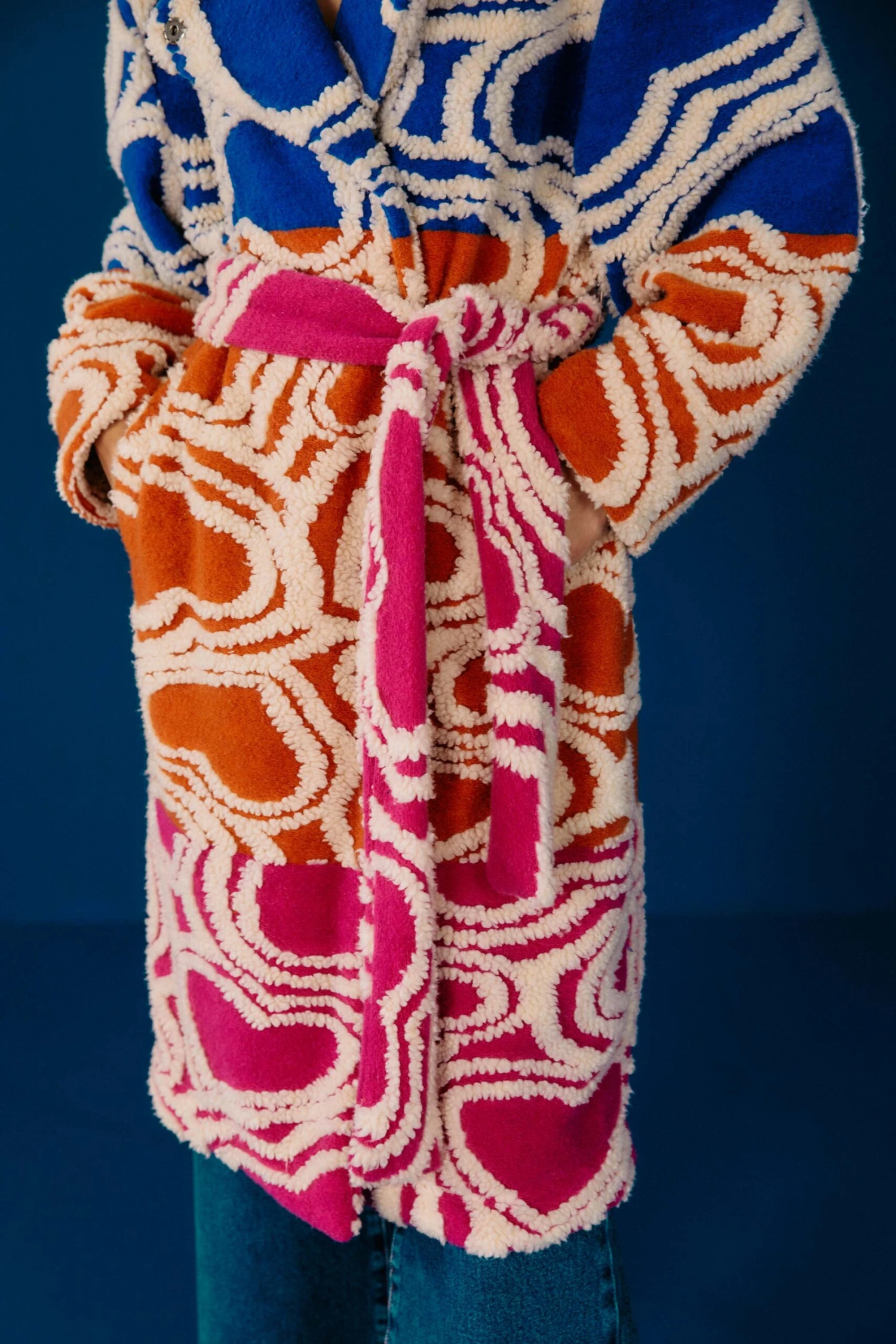 Farm Rio Multicolored Wild Hearts Fleece Coat 4 Farm Rio Multicolored Wild Hearts Fleece Coat - Image 4