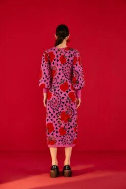 Farm Rio Pink Snake Fruit Sweater Dress -Farm Rio 302212 02