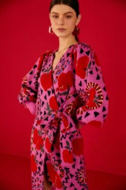Farm Rio Pink Snake Fruit Sweater Dress -Farm Rio 302212 03