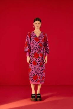 Farm Rio Pink Snake Fruit Sweater Dress -Farm Rio 302212 04