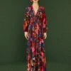 Farm Rio Black Wild Life Lenzing™ Ecovero™ Viscose Maxi Dress