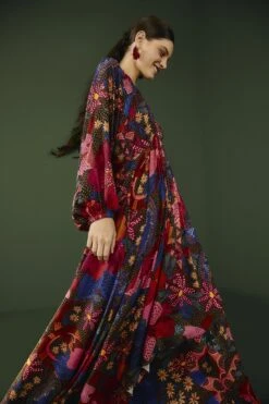 Farm Rio Black Wild Life Lenzing™ Ecovero™ Viscose Maxi Dress -Farm Rio 302684 04