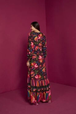 Farm Rio Black Banana Sky Lenzing™ Ecovero™ ViscoseMaxi Dress -Farm Rio 302687 02