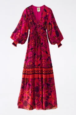 Farm Rio Pink Macaw Forest Maxi Dress 11 Farm Rio Pink Macaw Forest Maxi Dress -Farm Rio 303789 06