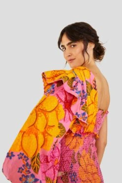 Farm Rio Flowers Garden One Shoulder Mini Dress 8 Farm Rio Flowers Garden One Shoulder Mini Dress -Farm Rio 303791 03