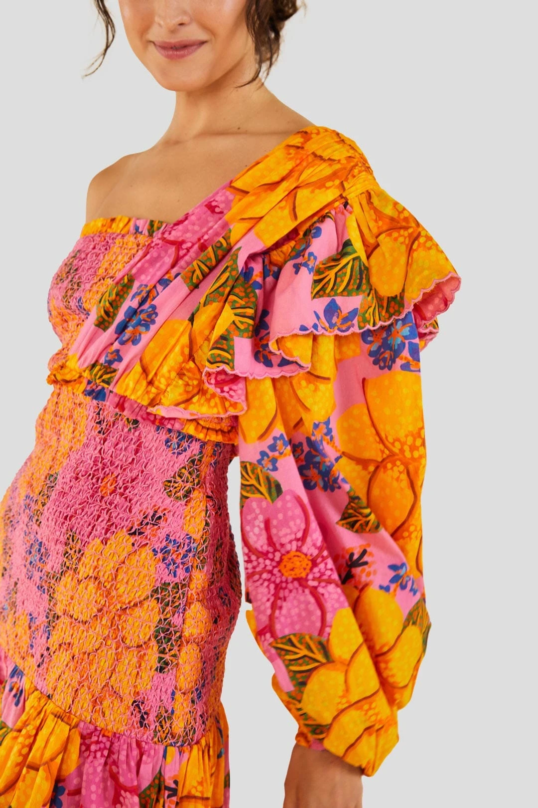 Farm Rio Flowers Garden One Shoulder Mini Dress 5 Farm Rio Flowers Garden One Shoulder Mini Dress - Image 5