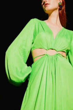 Farm Rio Lime Green Cut Out Maxi Dress 6 Farm Rio Lime Green Cut Out Maxi Dress -Farm Rio 303794 03