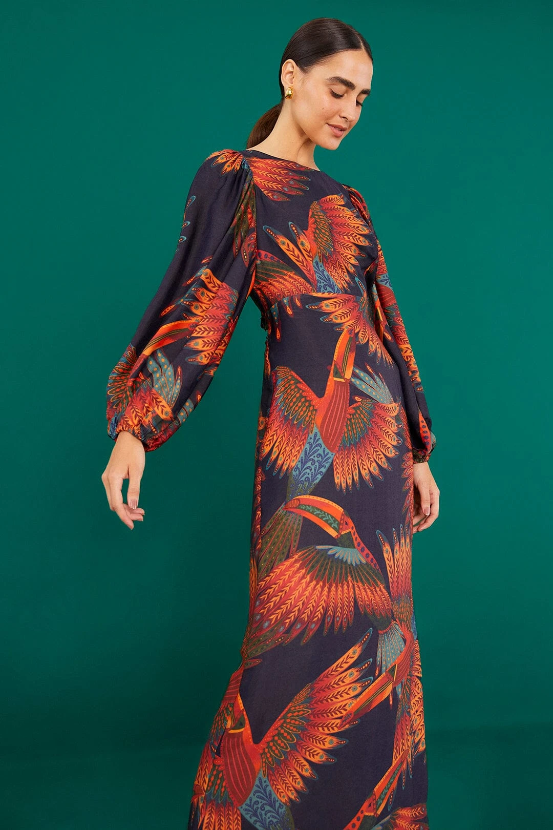 Farm Rio Arabesque Toucans Midi Dress 3 Farm Rio Arabesque Toucans Midi Dress - Image 3