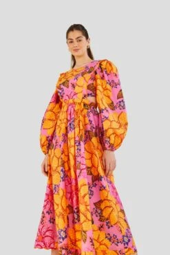 Farm Rio Flowers Garden Organic Cotton Midi Dress