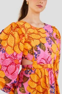 Farm Rio Flowers Garden Organic Cotton Midi Dress -Farm Rio 303806 03