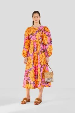 Farm Rio Flowers Garden Organic Cotton Midi Dress -Farm Rio 303806 04