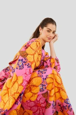 Farm Rio Flowers Garden Organic Cotton Midi Dress -Farm Rio 303806 05