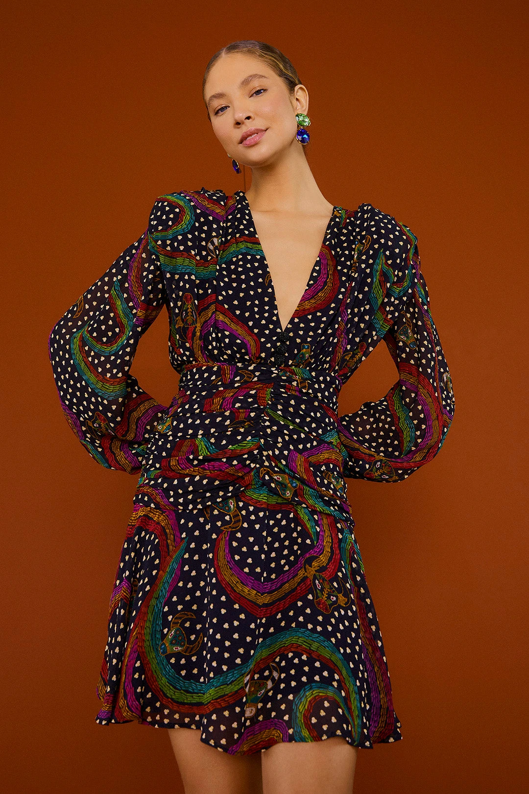 Farm Rio Rainbow Oxen Mini Dress 1 Farm Rio Rainbow Oxen Mini Dress