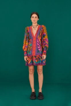 Farm Rio Graphic Foliage Lenzing™ Ecovero™ Viscose Mini Dress 8 Farm Rio Graphic Foliage Lenzing™ Ecovero™ Viscose Mini Dress -Farm Rio 303810 03