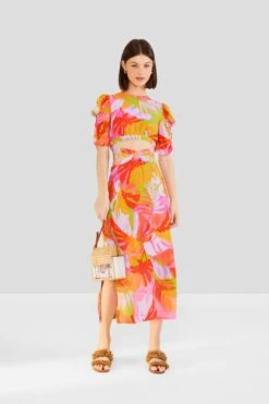 Farm Rio Colorful Leaves Midi Dress -Farm Rio 303823 02