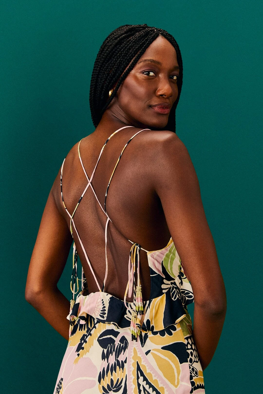 Farm Rio Sand Vintage Forest Lenzing™ Ecovero™ Viscose Midi Dress 3 Farm Rio Sand Vintage Forest Lenzing™ Ecovero™ Viscose Midi Dress - Image 3