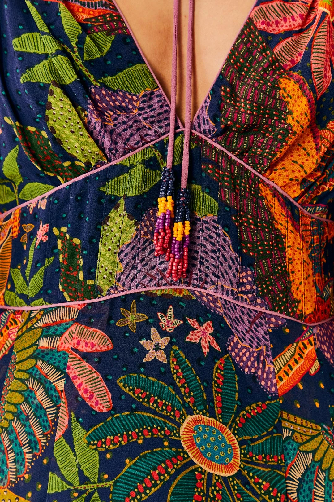 Farm Rio Navy Cool Macaw Midi Dress 5 Farm Rio Navy Cool Macaw Midi Dress - Image 5