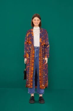 Farm Rio Navy Animal Sky Trench Coat -Farm Rio 303838 03