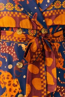 Farm Rio Navy Animal Sky Trench Coat -Farm Rio 303838 05