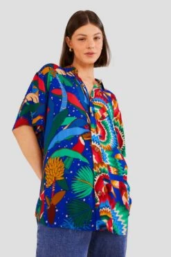 Farm Rio Mixed Blue Prints Unisex Shirt