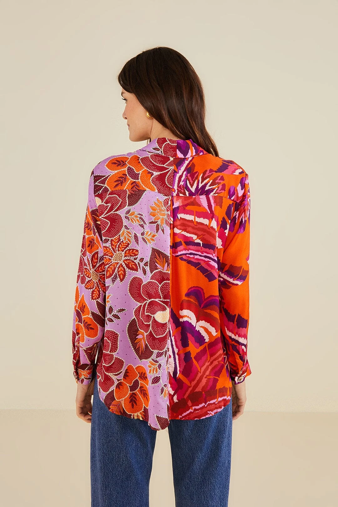 Farm Rio Lilac Mixed Prints Shirt 2 Farm Rio Lilac Mixed Prints Shirt - Image 2