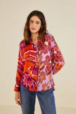 Farm Rio Lilac Mixed Prints Shirt 7 Farm Rio Lilac Mixed Prints Shirt -Farm Rio 303859 03