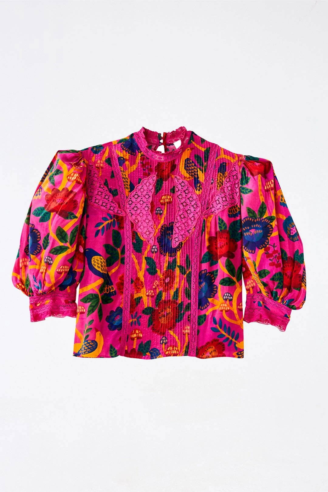 Farm Rio Pink Sweet Forest Blouse 5 Farm Rio Pink Sweet Forest Blouse - Image 5