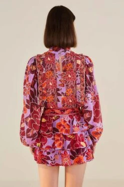 Farm Rio Sweet Floral Layered Mini Skirt 7 Farm Rio Sweet Floral Layered Mini Skirt -Farm Rio 303902 03