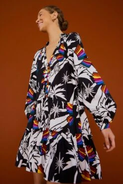 Farm Rio Toucans Wave Organic Cotton Mini Dress