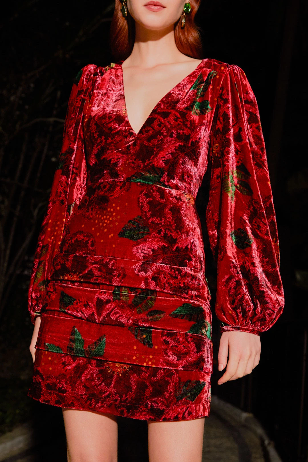 Farm Rio Red Shiny Flowers Mini Dress 5 Farm Rio Red Shiny Flowers Mini Dress - Image 5