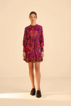 Farm Rio Pink Sweet Forest Mini Dress