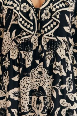 Farm Rio Black Graphic Floral Mini Dress -Farm Rio 303926 05