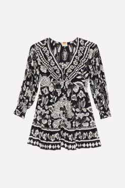 Farm Rio Black Graphic Floral Mini Dress -Farm Rio 303926 06