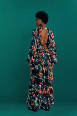 Farm Rio Black Chevron Forest Maxi Dress -Farm Rio 303935 04