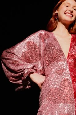 Farm Rio Hearts Sequin Midi Dress 9 Farm Rio Hearts Sequin Midi Dress -Farm Rio 303943 03